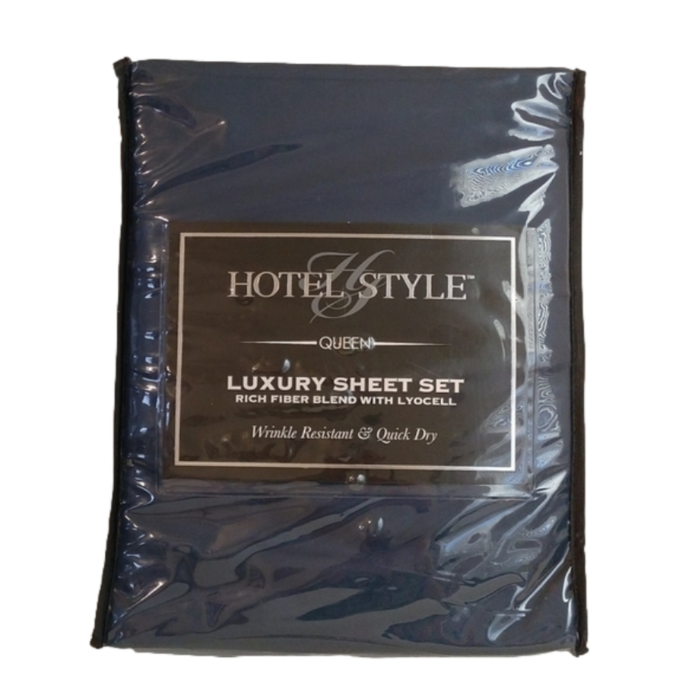 Hotel Style Luxury 4 piece Queen Sheet Set, Navy